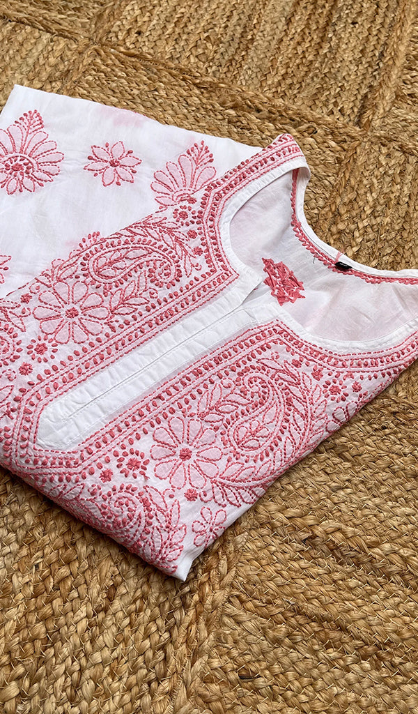 Women's Lucknowi Handcrafted Cotton Chikankari Kurti - HONC0273989