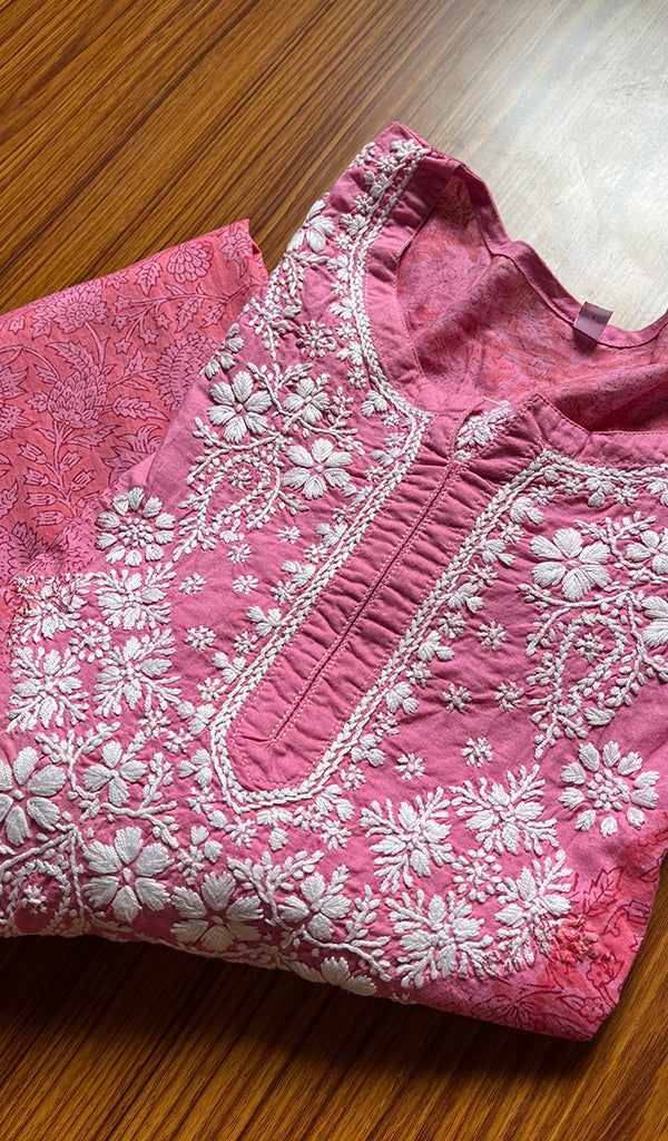 Women's Lucknowi Handcrafted Cotton Chikankari Kurti - HONC0300999