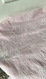Load image into Gallery viewer, Women's Lakhnavi Handcrafted Mul Chanderi Unstitched Chikankari Full Suit - HONC0367573