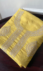 Load image into Gallery viewer, Lucknowi Handcrafted Munga Silk Chikankari Unstitched Men&#39;s Kurta Fabric - HONC0327310
