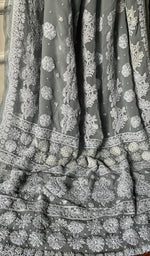 将图像加载到图库查看器中， Samaira Women&#39;s Lucknowi Handcrafted Faux-Georgette Chikankari Saree - HONC02228958
