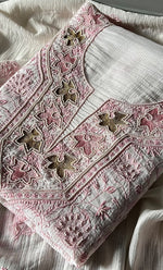 Load image into Gallery viewer, Women&#39;s Lakhnavi Handcrafted Maheshwari Mul Chanderi Unstitched Kurta And Dupatta Set- HONC0286818
