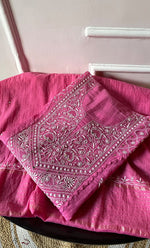 Load image into Gallery viewer, Women&#39;s Lakhnavi Handcrafted Mul Chanderi Semi - stitched Kurta And Dupatta Set- HONC0282411
