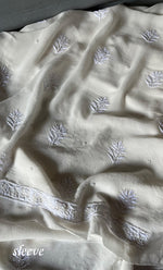 Load image into Gallery viewer, Women&#39;s Lakhnavi Handcrafted Pure Silk Georgette Chikankari Kurta And Dupatta Set- HONC0289957

