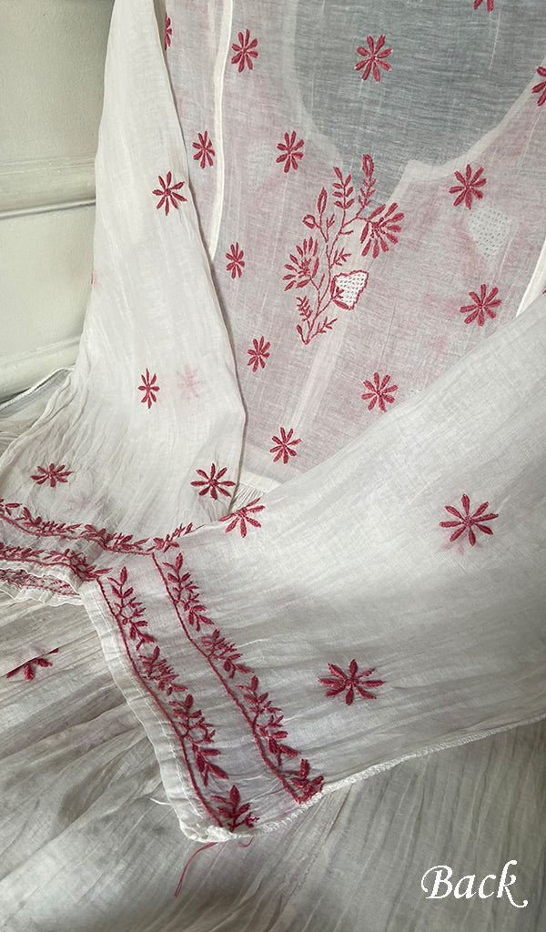Women's Lakhnavi Handcrafted Mul Chanderi Semi - Stitched Kurta And Dupatta Set - HONC0274497