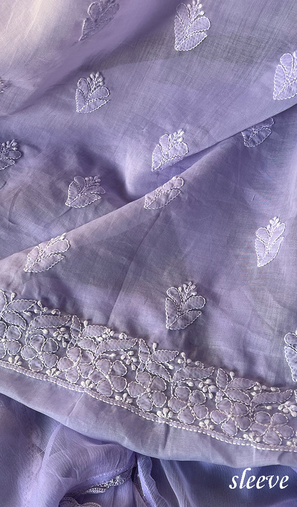 Women's Lakhnavi Handcrafted Unstitched Cotton Chikankari Suit Material - HONC0294089