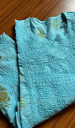 将图像加载到图库查看器中， Women&#39;s Lucknowi Handcrafted Cotton Chikankari Kurti - HONC0301012
