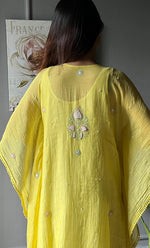Load image into Gallery viewer, Rabia Women&#39;s Lucknowi Handcrafted Mul chanderi Chikankari Kaftan - HONC0306157

