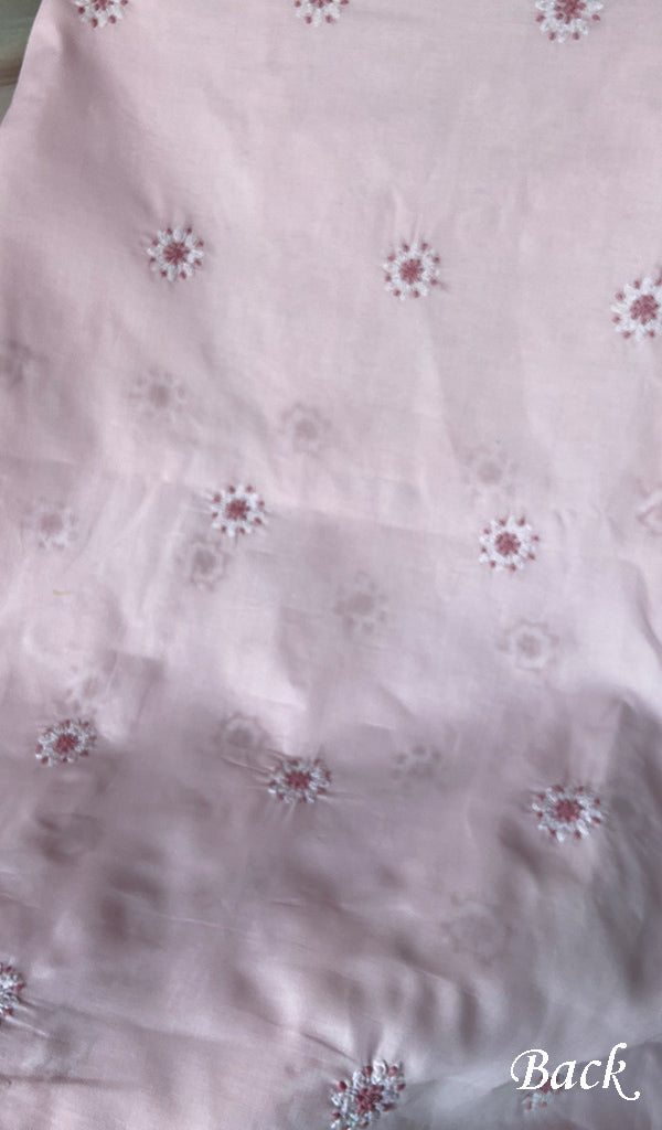 Women's Lakhnavi Handcrafted Unstitched Cotton Chikankari Suit Material - HONC0351044