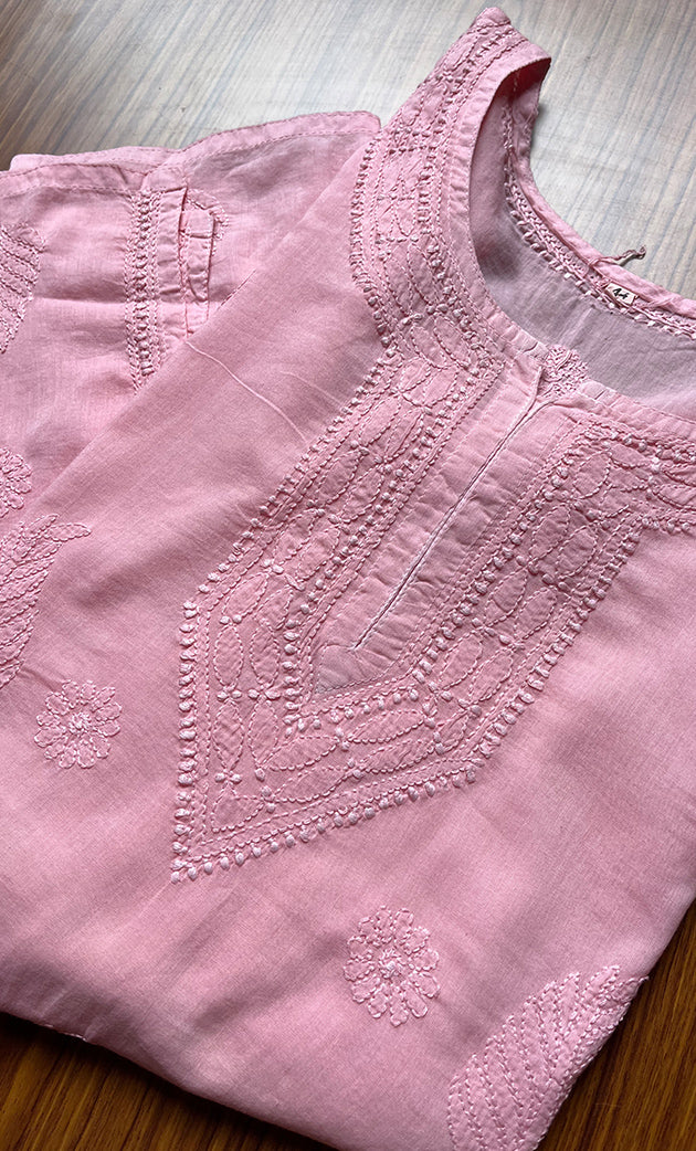 Women's Lakhnavi Handcrafted Cotton Chikankari Top - HONC0214053