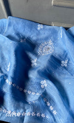 Load image into Gallery viewer, Women&#39;s Lakhnavi Handcrafted Pure Organza Chikankari Unstitched Kurta And Dupatta Set- HONC0309609
