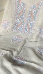 将图像加载到图库查看器中， Women&#39;s Lakhnavi Handcrafted Viscose Georgette Chikankari Kurta And Dupatta Set - HONC0245633
