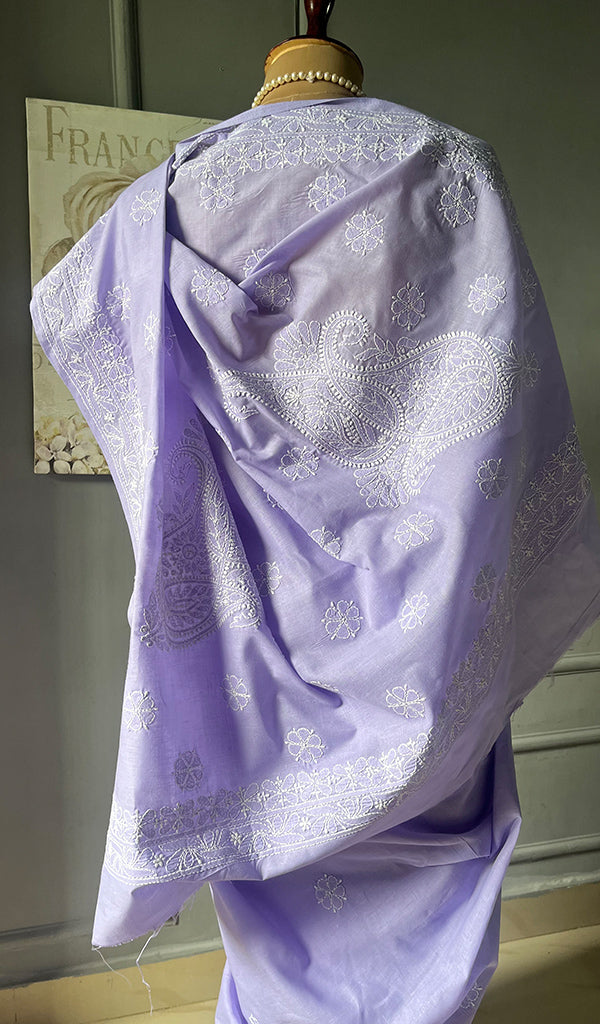 Fairoz Women's Lakhnavi Handcrafted Cotton Chikankari Saree - HONC0311933