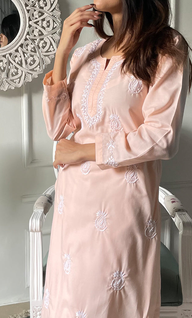 Women's Lucknowi Handcrafted Cotton Chikankari Kurti - HONC0330720