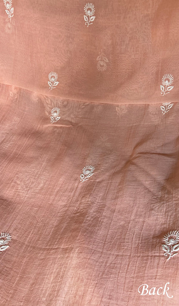 Women's Lakhnavi Handcrafted Mul Chanderi UnStitched Kurta And Dupatta Set - HONC0374163