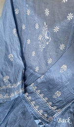 Load image into Gallery viewer, Women's Lakhnavi Handcrafted Mul Chanderi Unstitched Chikankari Full Suit - HONC0317048