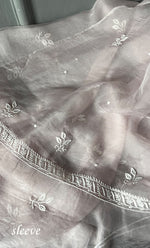 Load image into Gallery viewer, Women&#39;s Lakhnavi Handcrafted Pure Organza Chikankari Unstitched Kurta And Dupatta Set- HONC0304478
