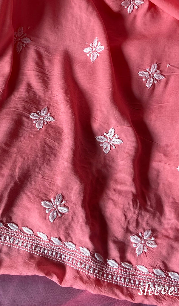 Women's Lakhnavi Handcrafted Modal Cotton Chikankari Suit Material - HONC0275957