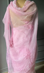 Load image into Gallery viewer, Women&#39;s Lucknowi Handcrafted Pure Organza Silk Chikankari Saree - HONC02283189
