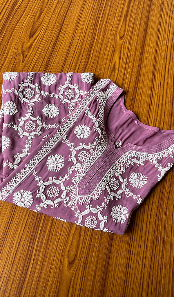Women's Lucknowi Handcrafted Modal Cotton Chikankari Kurti - HONC0301054