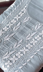 Load image into Gallery viewer, Women&#39;s Lakhnavi Handcrafted Cotton Chikankari Unstitched Kurti Fabric - HONC0318762
