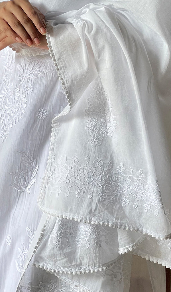 Women's Lucknowi Handcrafted Cotton Chikankari Dupatta - HONC0302712