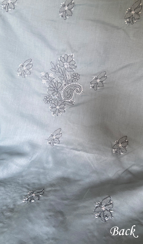Women's Lakhnavi Handcrafted Cotton Unstitched Chikankari Suit Material - HONC0354989
