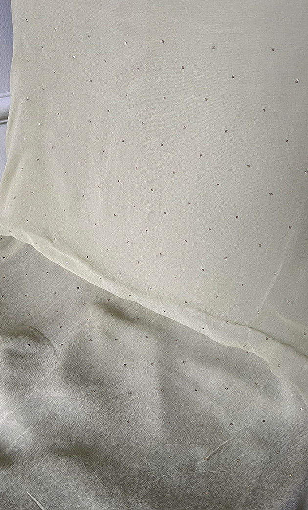 Women's Lucknowi Handcrafted Viscose Georgette Unstitched Chikankari Suit Material - HONC0336838