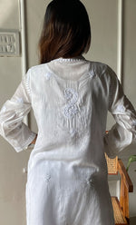 Load image into Gallery viewer, Women&#39;s Lucknowi Handcrafted Muslin Chikankari Kurti - HONC0296837
