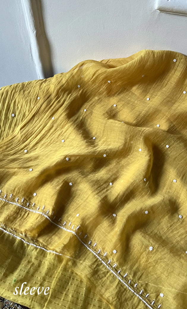 Chidiya Women's Lakhnavi Handcrafted Mul Chanderi Unstitched Chikankari Full Suit Material - HONC0330315