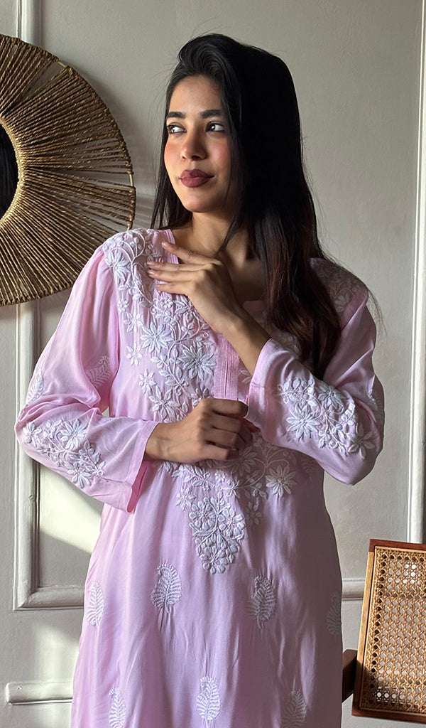 Reet Women's Lucknowi Handcrafted Cotton Chikankari Kurti - HONC0212049