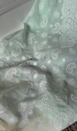 Load image into Gallery viewer, Women's Lakhnavi Handcrafted Cotton Chikankari Unstitched Kurti Fabric - HONC0367467