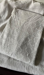Load image into Gallery viewer, Women&#39;s Lucknowi Handcrafted Tissue Chanderi Chikankari Semi-Stitched Kurta and Dupatta Set- HONC0257414
