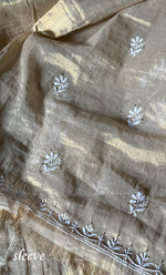Load image into Gallery viewer, Women&#39;s Lakhnavi Handcrafted Tissue Chanderi Unstitched Kurta And Dupatta Set - HONC0278198
