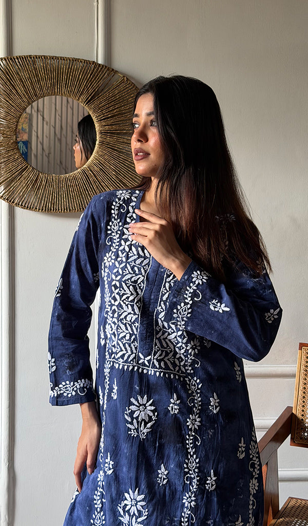 Women's Lucknowi Handcrafted Cotton Chikankari Kurti - HONC0348446