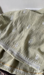 Load image into Gallery viewer, Haaniya Women's Lakhnavi Handcrafted Mul Chanderi Unstitched Kurta And Dupatta Set - HONC0965195