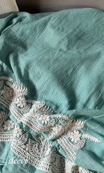 将图像加载到图库查看器中， Women&#39;s Lucknowi Handcrafted Kota Cotton Chikankari Unstitched Kurta And Dupatta Set - HONC0312641
