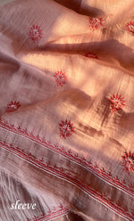 Load image into Gallery viewer, Mehr Women's Lakhnavi Handcrafted Maheshwari Mul Chanderi Unstitched Kurta And Dupatta Set - HONC0294447
