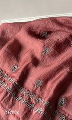 Load image into Gallery viewer, Women's Lakhnavi Handcrafted Pure Organza Chikankari Unstitched Kurta And Dupatta Set- HONC0327849