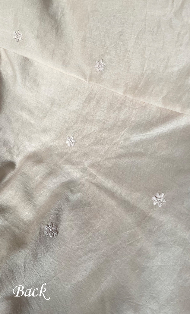 Women's Lucknowi Handcrafted Chanderi Silk Chikankari Full Suit Material - HONC0322709
