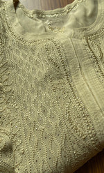 Load image into Gallery viewer, Yusra Women&#39;s Lakhnavi Handcrafted Viscose Georgette Chikankari Kurti - HONC0282703
