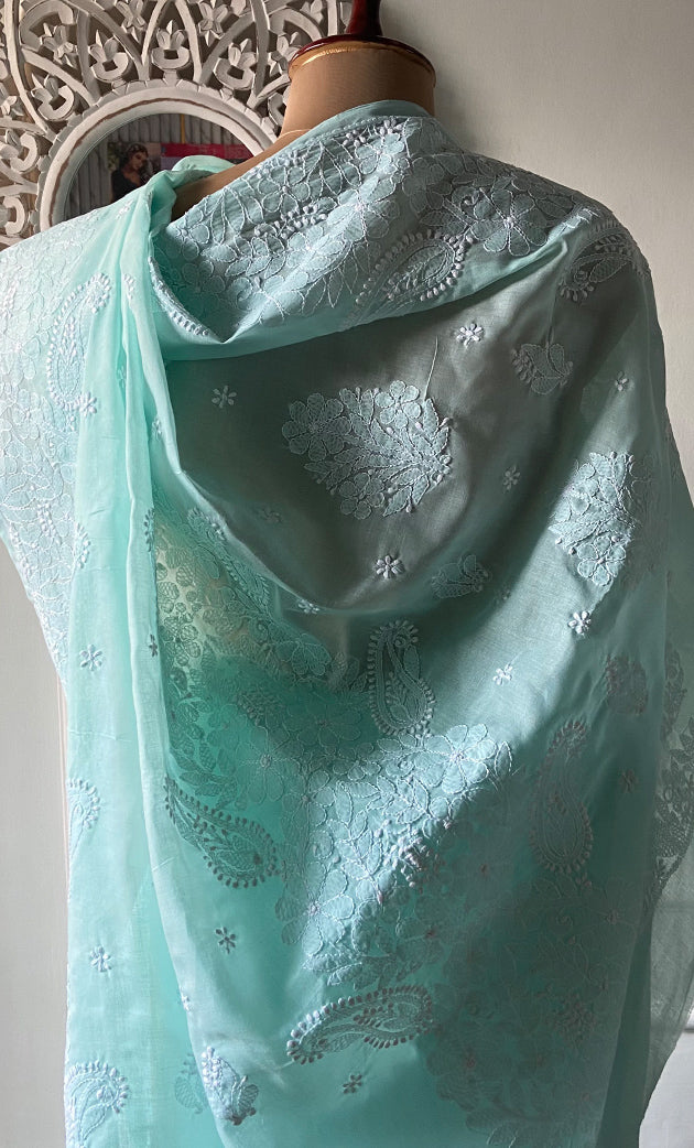 Women's Lakhnavi Handcrafted Cotton Chikankari Saree - HONC0317286