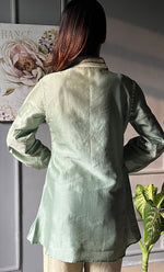 Load image into Gallery viewer, Afifa Women&#39;s Lakhnavi Handcrafted Chanderi Silk Chikankari Top And Pant Set - HONC0307942

