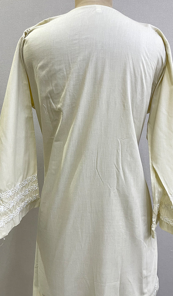 Falak Women's Lucknowi Handcrafted Cotton Chikankari Kurti - HONC0220622