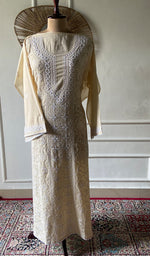 Load image into Gallery viewer, Women's Lakhnavi Handcrafted Cotton Chikankari Semi Stitched Kurti Fabric - HONC0348847
