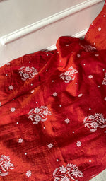 Load image into Gallery viewer, Women's Lakhnavi Handcrafted Tissue Chanderi Unstitched Kurta And Dupatta Set - HONC0299540
