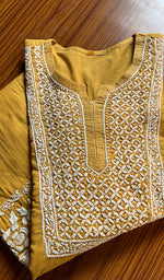 Load image into Gallery viewer, Women&#39;s Lucknowi Handcrafted Cotton Chikankari Kurti - HONC0301040
