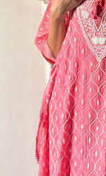 Load image into Gallery viewer, Rabia Women&#39;s Lucknowi Handcrafted Mul chanderi Chikankari Kaftan - HONC0313260
