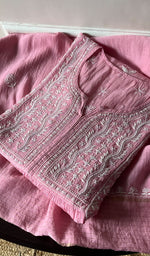 Load image into Gallery viewer, Women&#39;s Lakhnavi Handcrafted Mul Chanderi Semi - Stitched Kurta And Dupatta Set - HONC0293253
