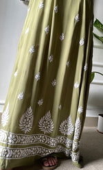 Load image into Gallery viewer, Women&#39;s Lucknowi Handcrafted Modal Cotton Chikankari Anarkali Dress - HONC0303897
